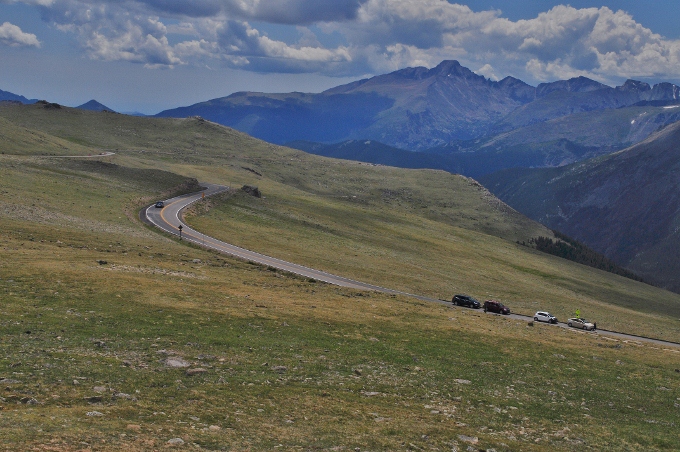 Trail Ridge Road meanders across the hills and pastures of Rocky Mtn NP